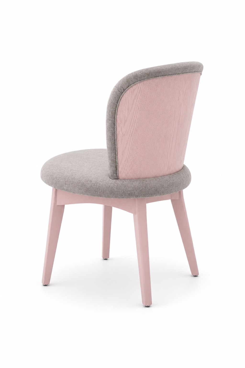 Grey-pink ash wood dining chair rear 45 degree view | ROBERT CASA