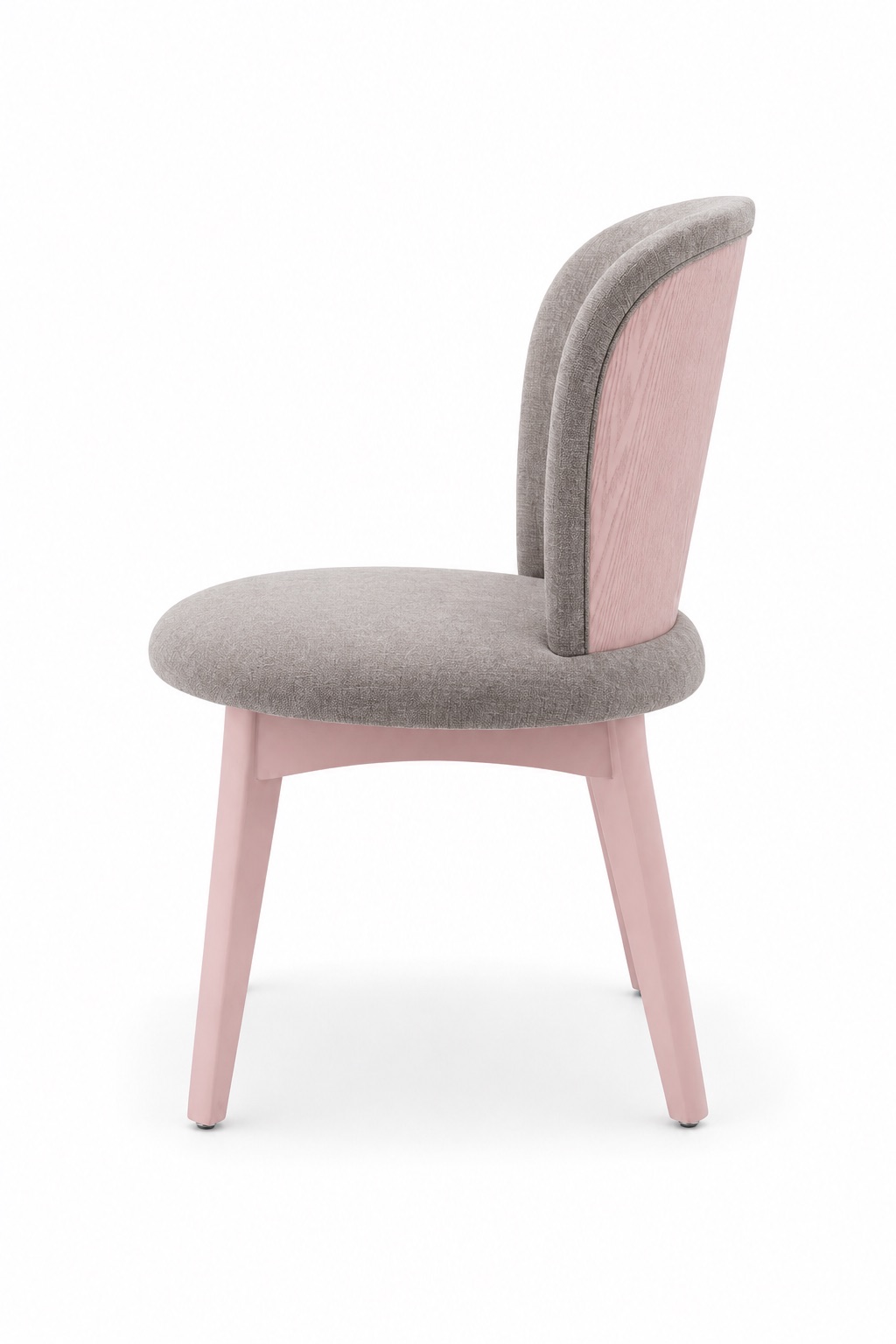 Grey-pink ash wood dining chair side profile | ROBERT CASA
