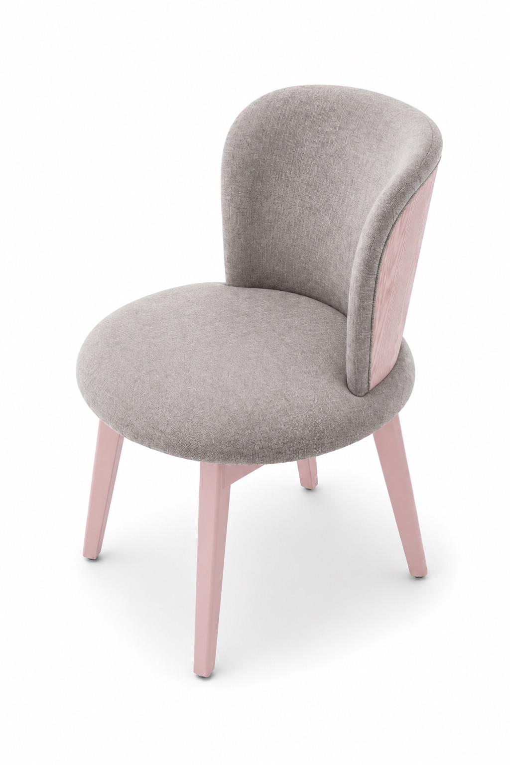 Grey-pink ash wood dining chair elevated 45 degree view | ROBERT CASA